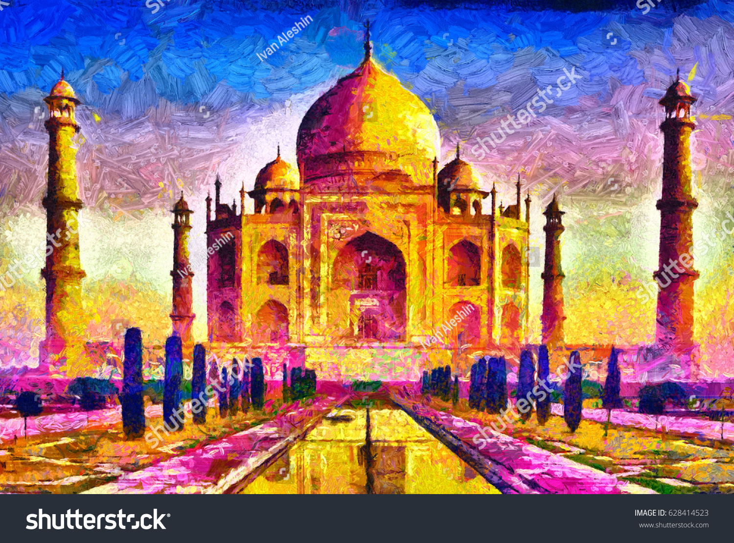 Taj Mahal Paintings Images Photos Et Images Vectorielles De