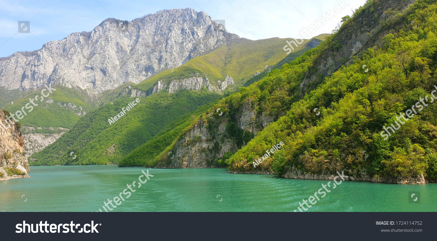 Albanian Lake Koman One Most Beautiful Stock Photo 1724114752