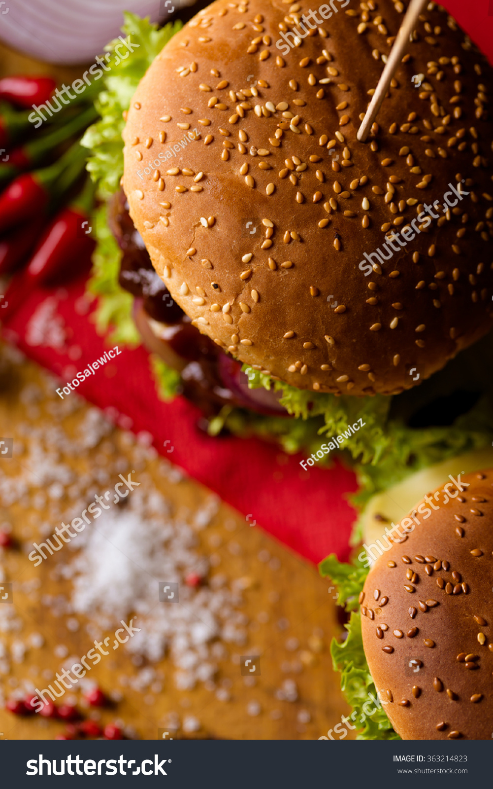 American burgers with spices hot grilling meat American burgers with spices hot grilling meat