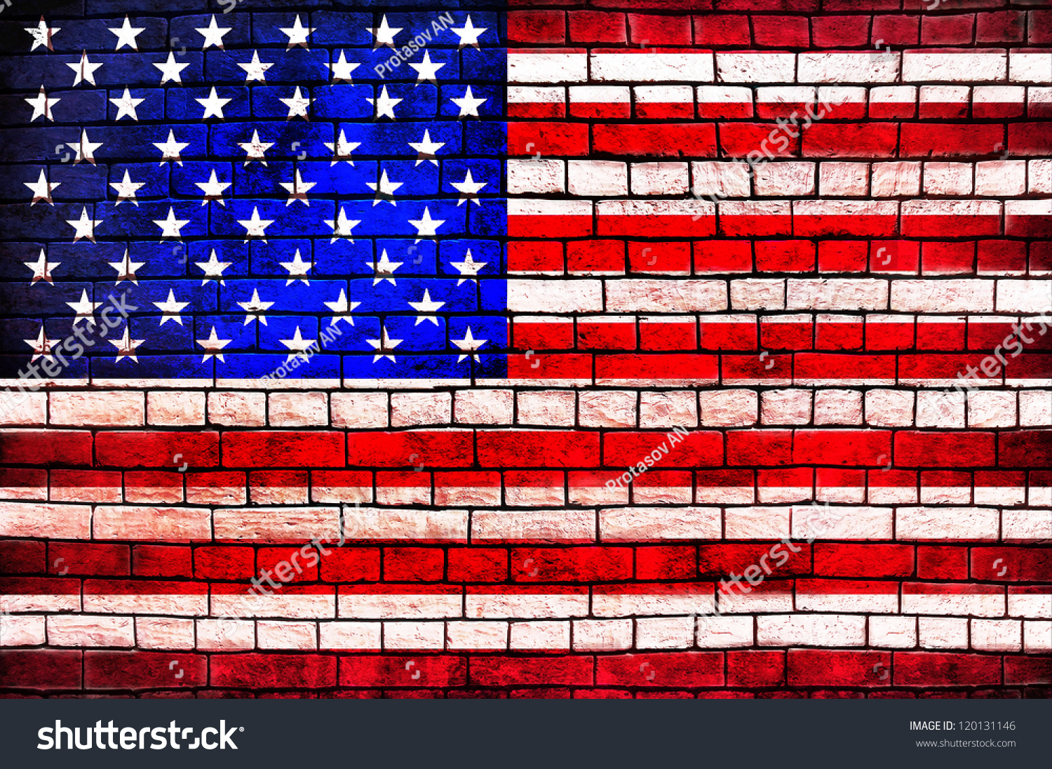 American Flag Brick Wall Background Stock Photo 120131146 Shutterstock