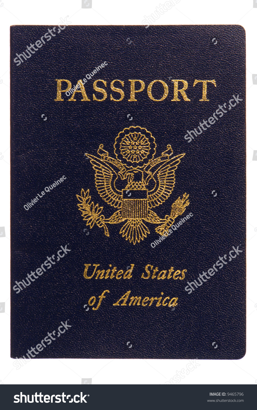 American Passport Cover Close Up Isolated On White Stock Photo 9465796