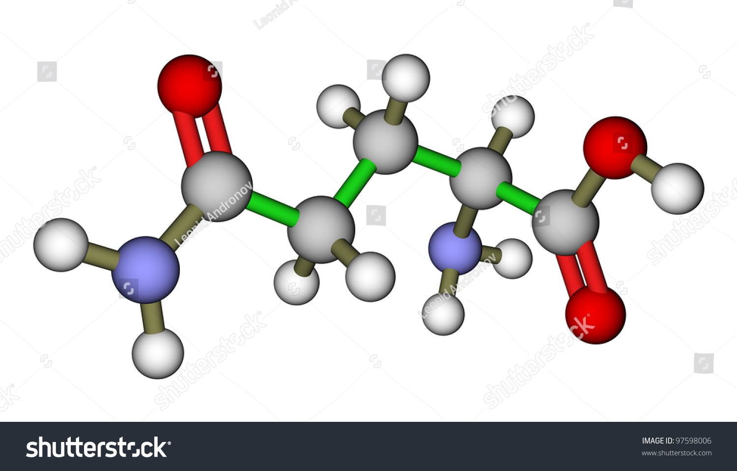 Amino Acid Glutamine Molecular Structure Stock Photo 97598006 ...