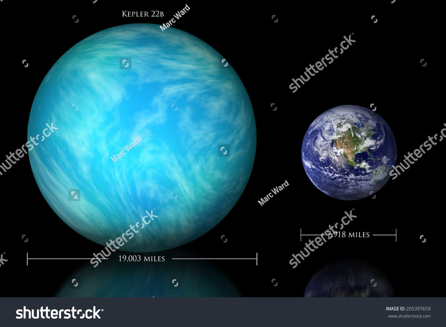 An Artist'S Depiction Of The Different In Size Between Earth And Kepler ...