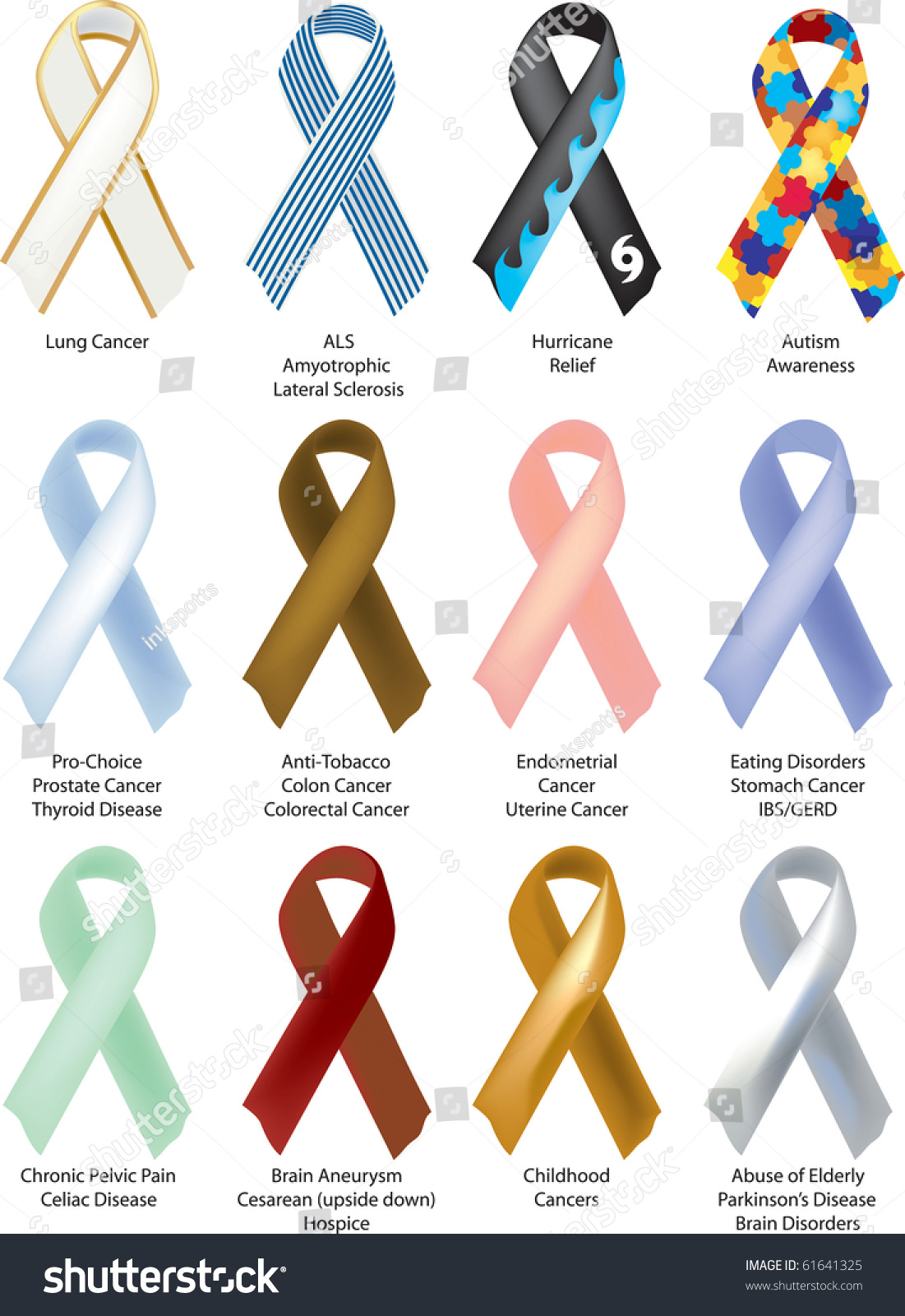 assortment awareness ribbons widely recognized causes assortment awareness ribbons widely recognized causes