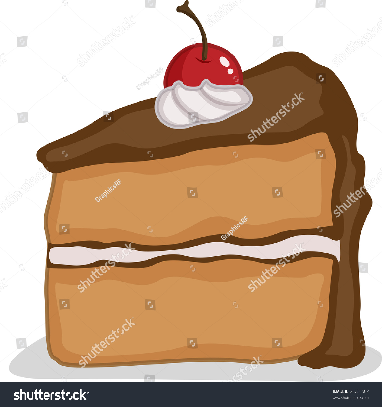 An Illustration Of A Single Slice Of Cake - 28251502 ...
