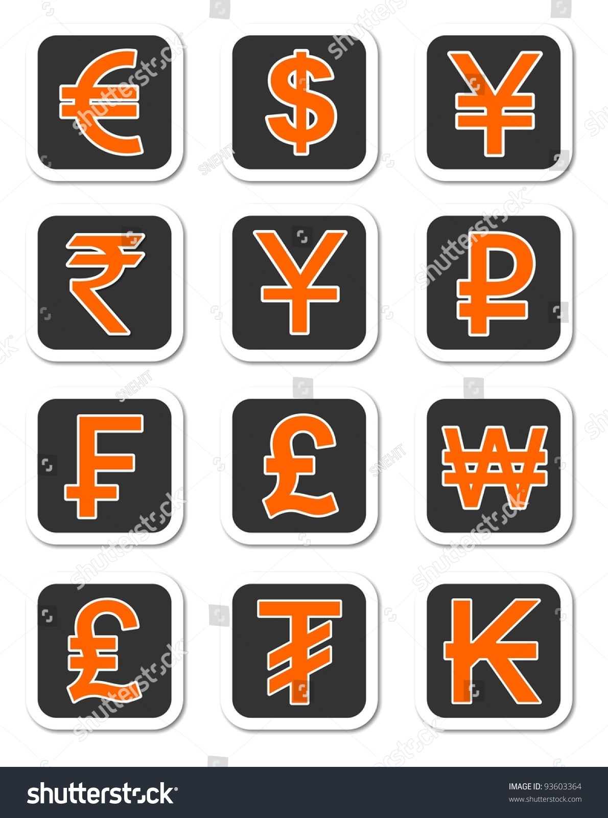 An Illustration Of Major Currency Symbols Of Different Countries ...