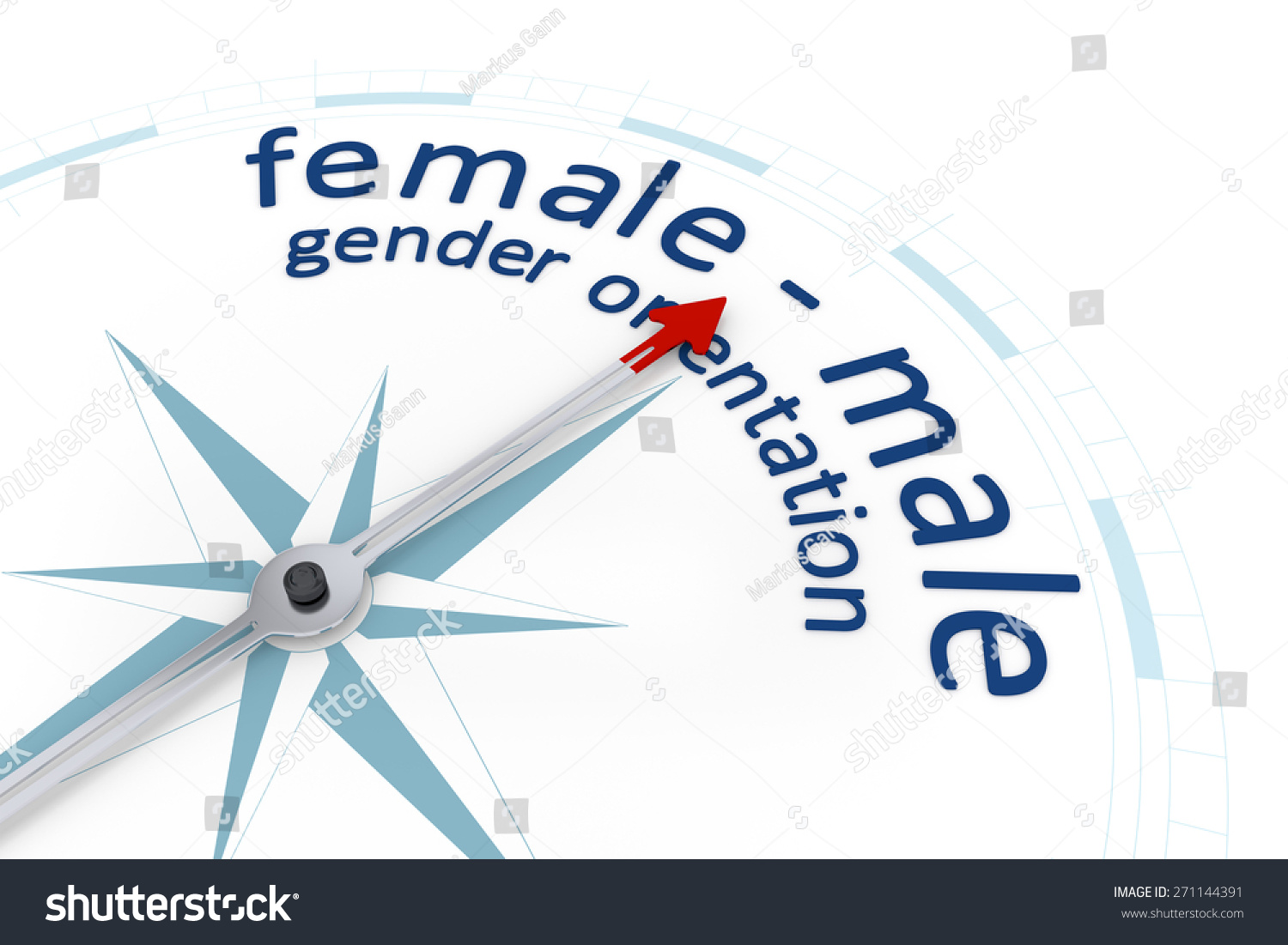 An Image Of A Nice Blue Compass With The Word Gender Orientation Female