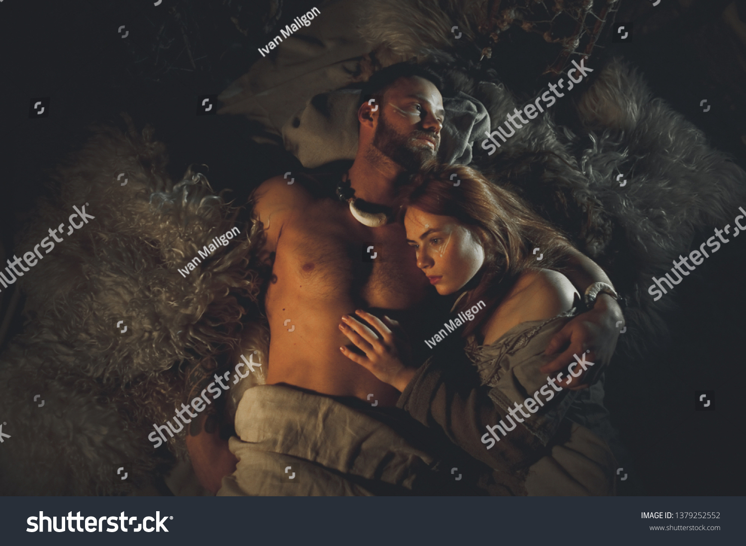 Inflated Man Naked Torso Lies Redhaired Stock Photo Edit Now 1379252552