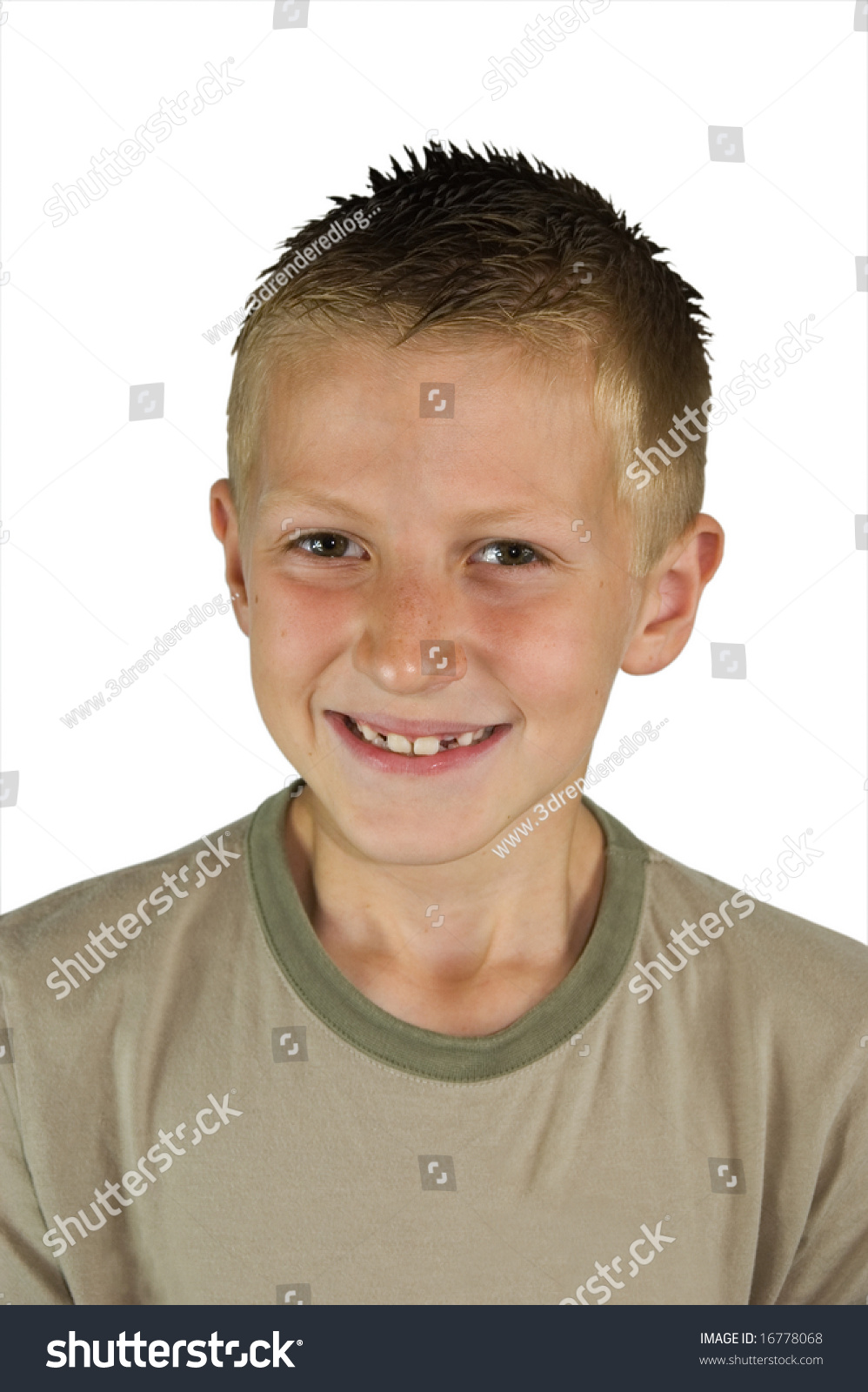 An Isolated Portrait Of An Happy Boy (9 Year Old) Stock Photo 16778068