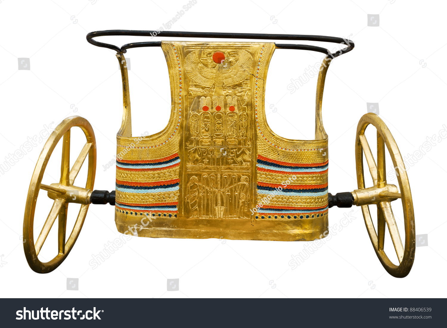 Ancient Egyptian Ceremonial Chariot Isolated With Clipping Path Modern