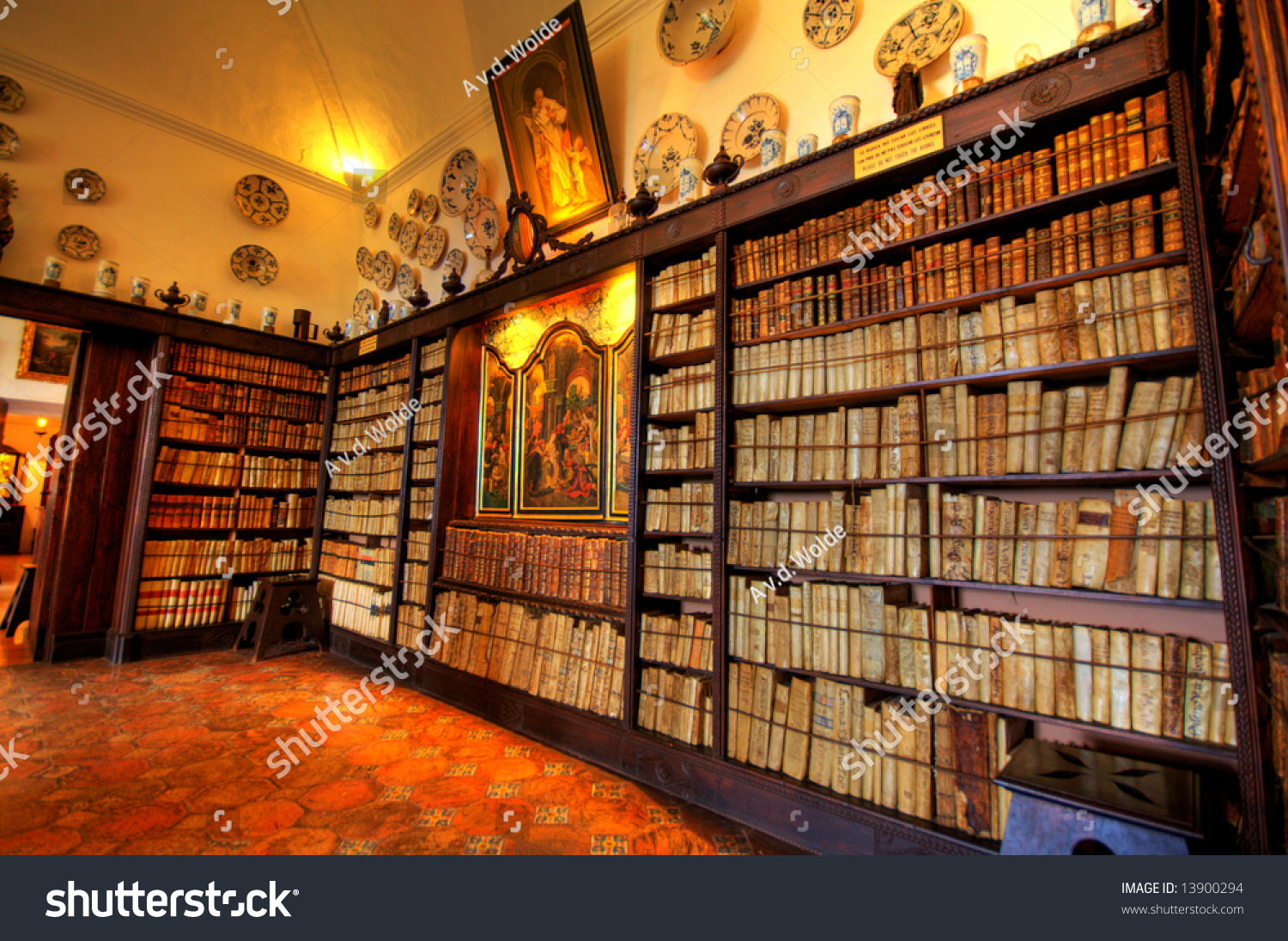 Ancient Library Stock Photo 13900294 : Shutterstock