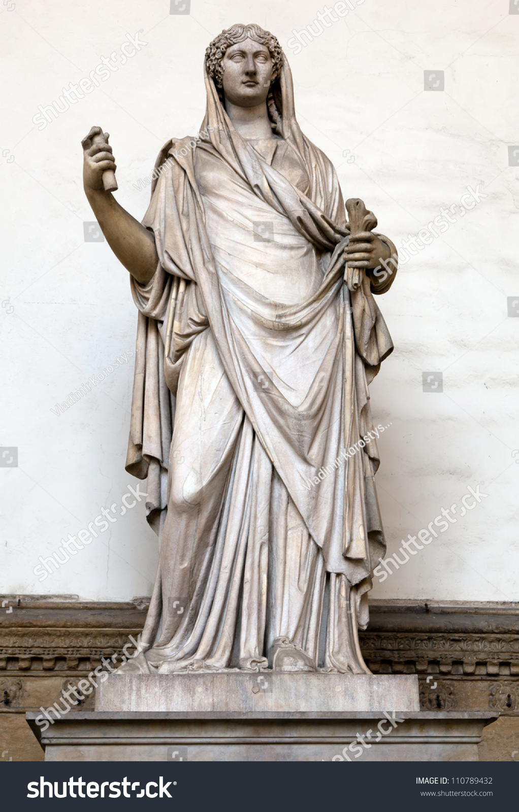 Ancient Roman Sculpture Of A Vestal Virgin At The Loggia