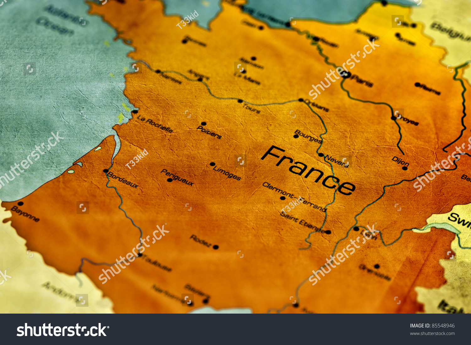 Stock Photo Ancient World Map Of France 85548946 