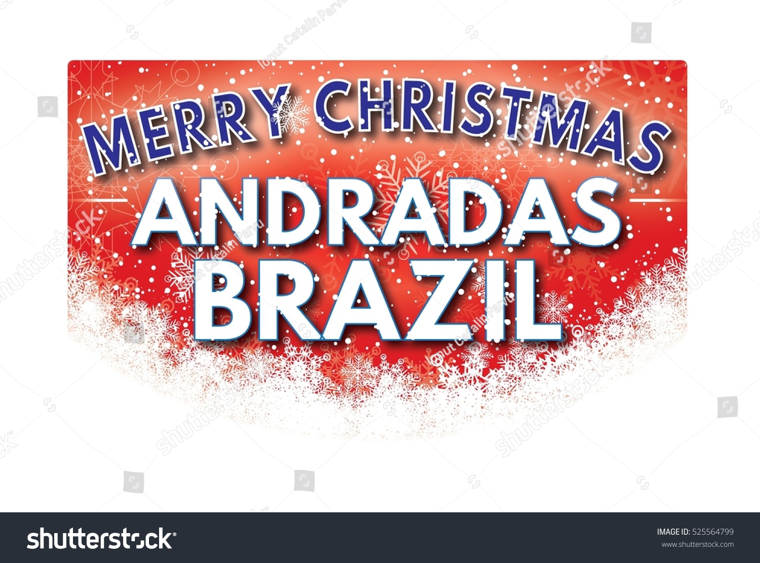 Andradas Brazil Merry Christmas Welcome Text Card. Stock Photo