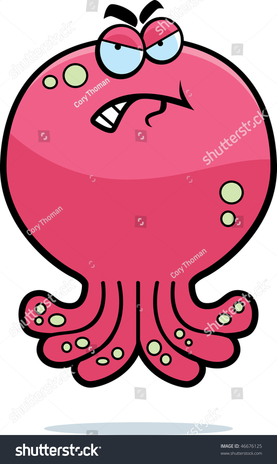 cute and angry octopus