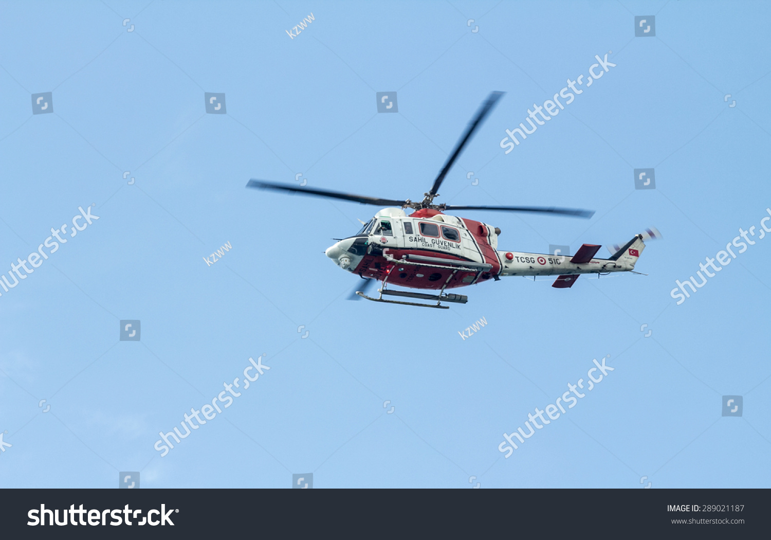 ANTALYA TURKEY June 7 2015 Coast Guard Helicopter during parliamentary elections in Turkey June 7 2015 ANTALYA TURKEY June 7 2015 Coast Guard Helicopter during parliamentary elections in Turkey June 7 2015