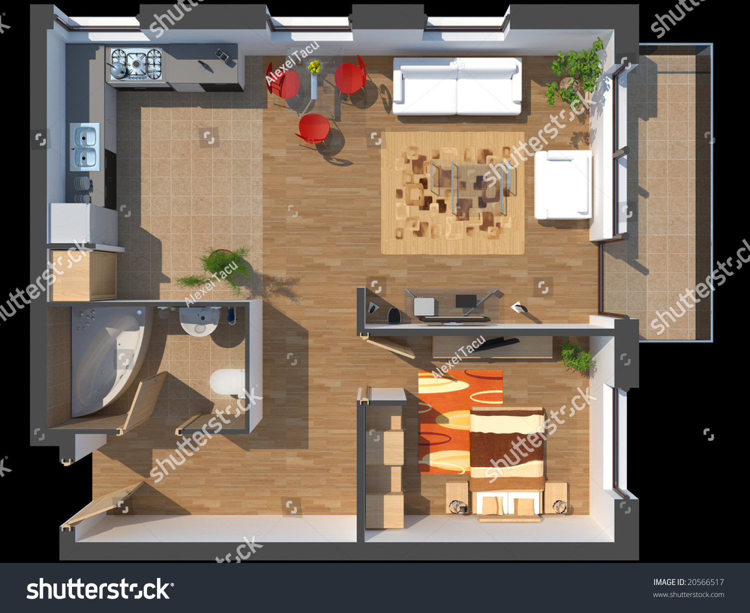 Top View of a Small Apartment