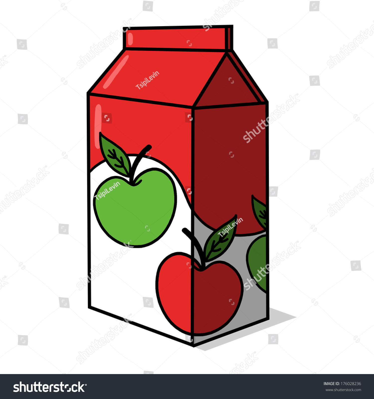 Apple Juice Carton Illustration Apple Juice Stock Illustration