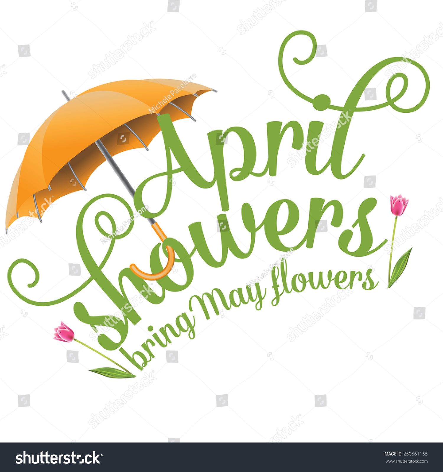 April Showers Bring May Flowers Design Royalty Free Stock Illustration