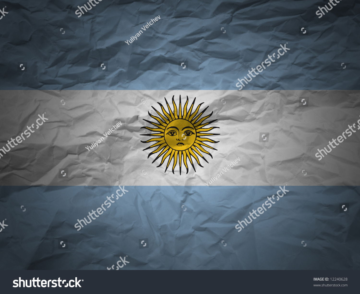 Argentina Flag On A Grunge Paper Background Stock Photo 12240628