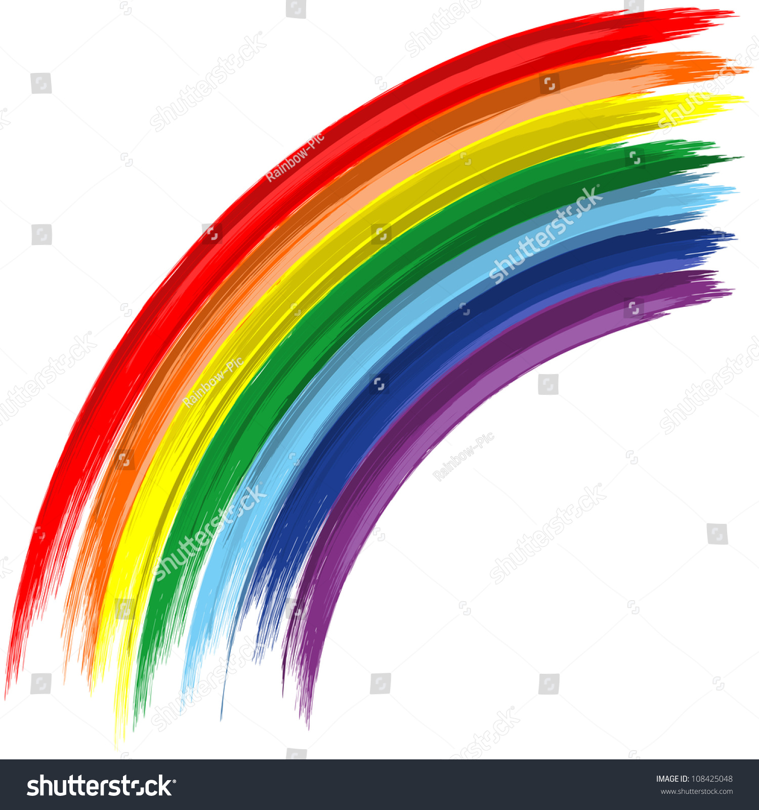 Art Rainbow Abstract Vector Background Brush Stroke 108425048