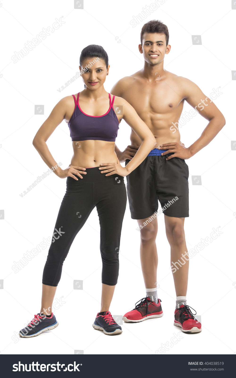 Athletic Couple Man Woman After Fitness Stock Photo 404038519