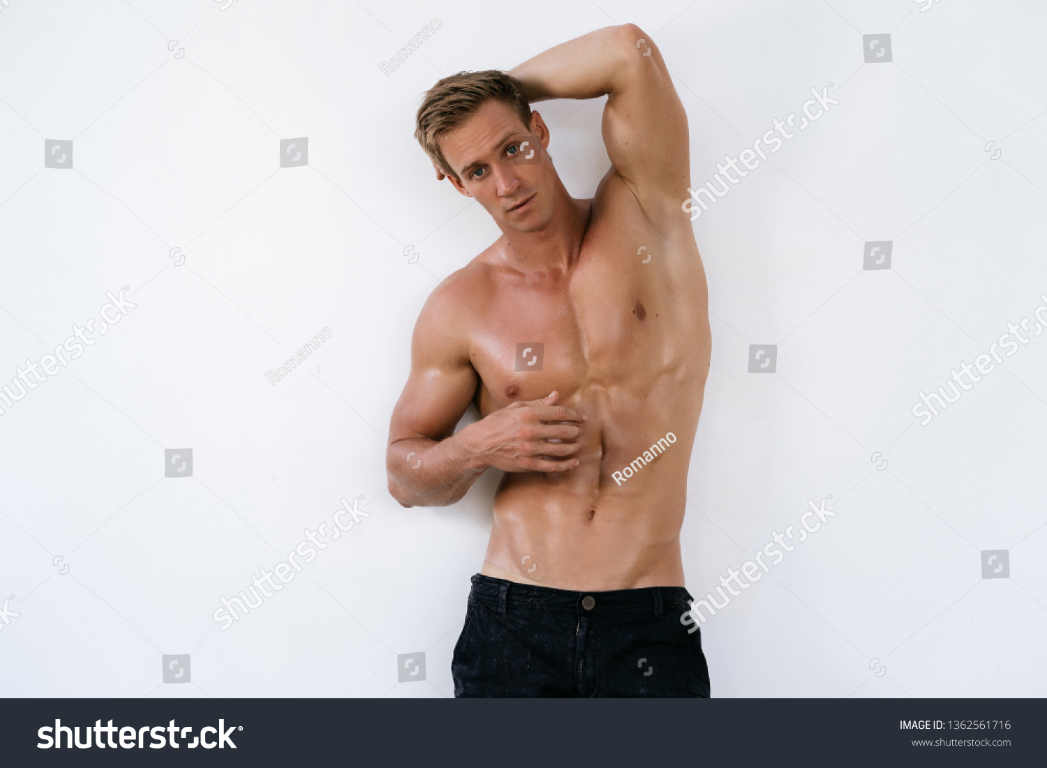 Athletic Man Muscular Naked Body On Stock Photo 1362561716 Shutterstock