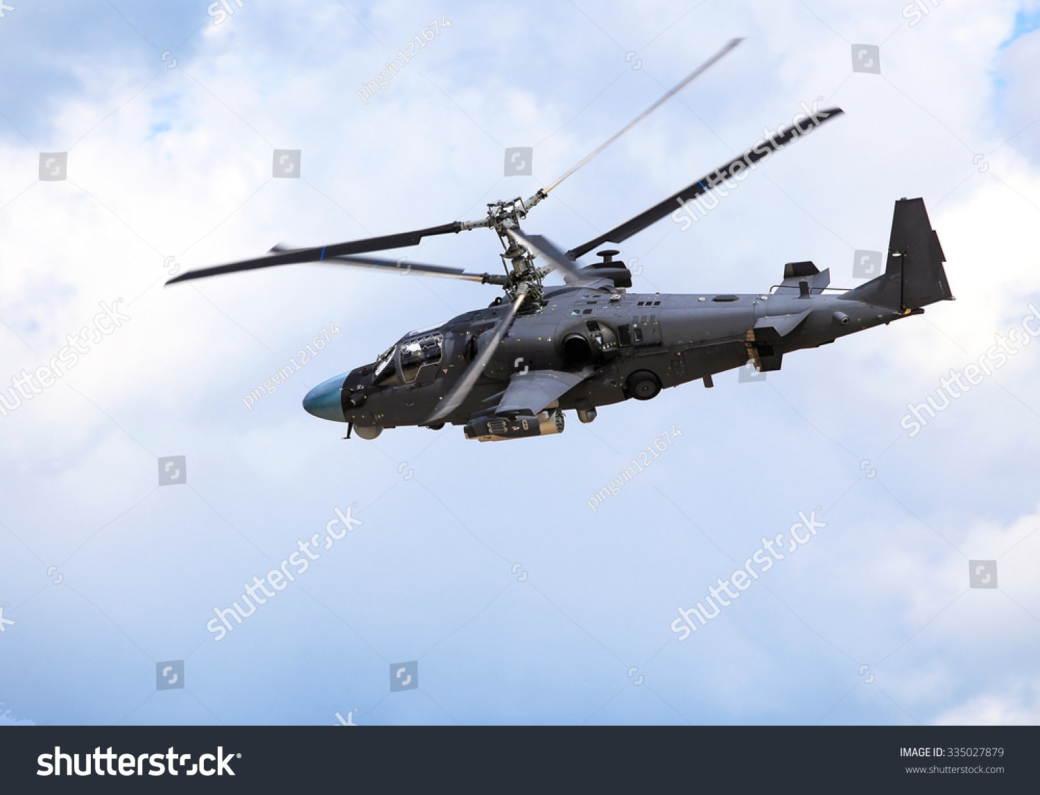 Attack Helicopter Armed Rockets Bombs Guns Stock Photo 335027879 