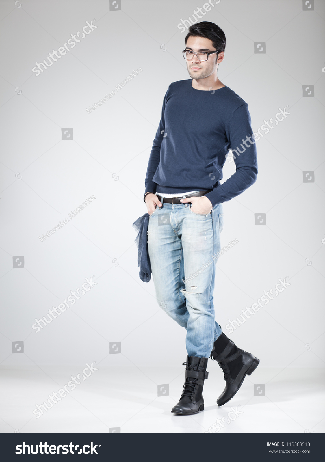 Attractive Man Posing Studio Full Body Stock Photo Shutterstock