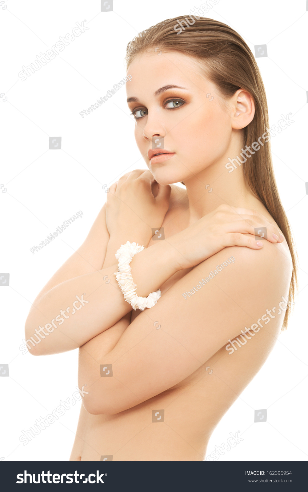 Attractive Naked Woman Covering Herself By Stock Photo Edit Now