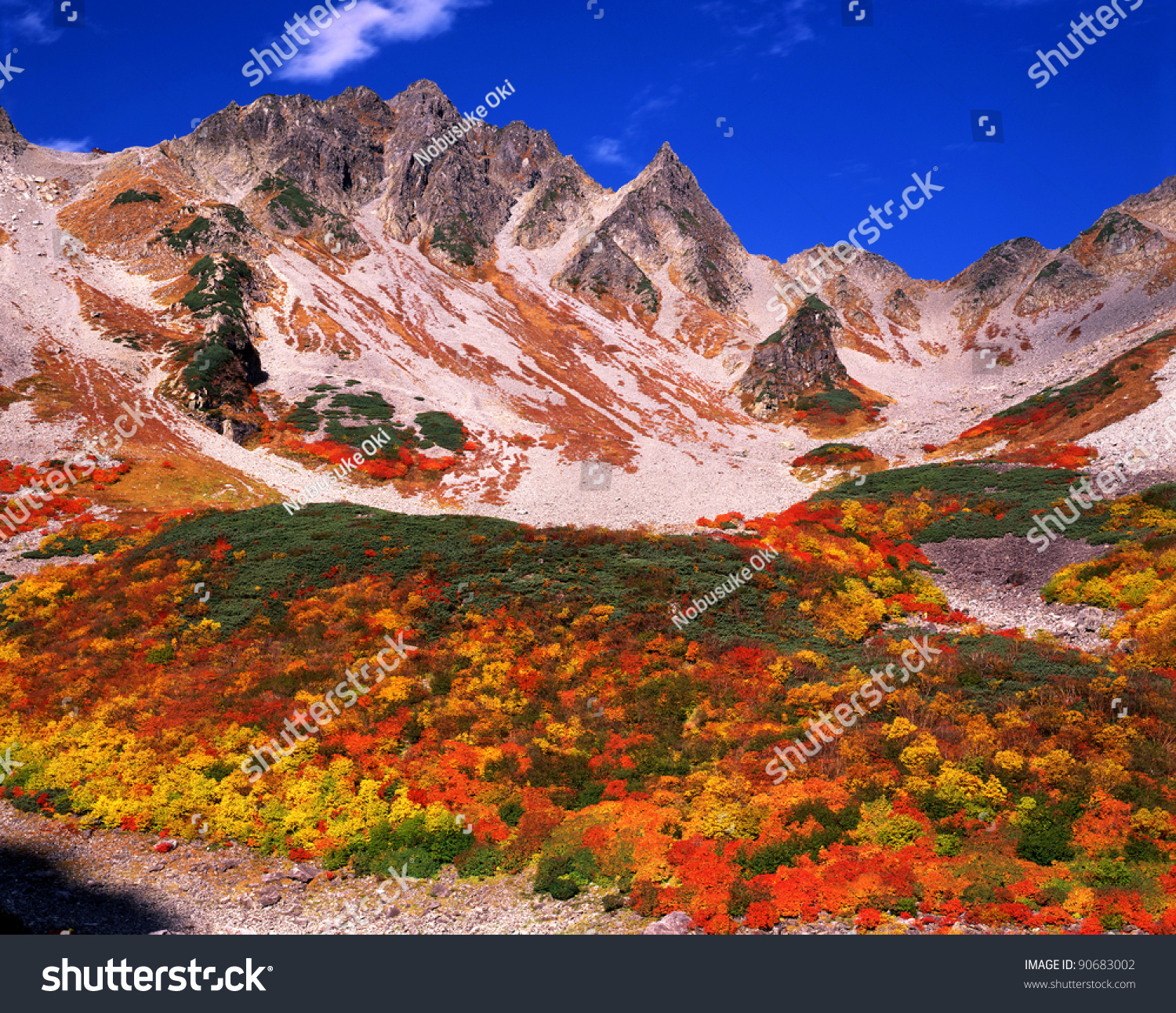 Autumn Colors In Japan Alps Stock Photo 90683002 : Shutterstock