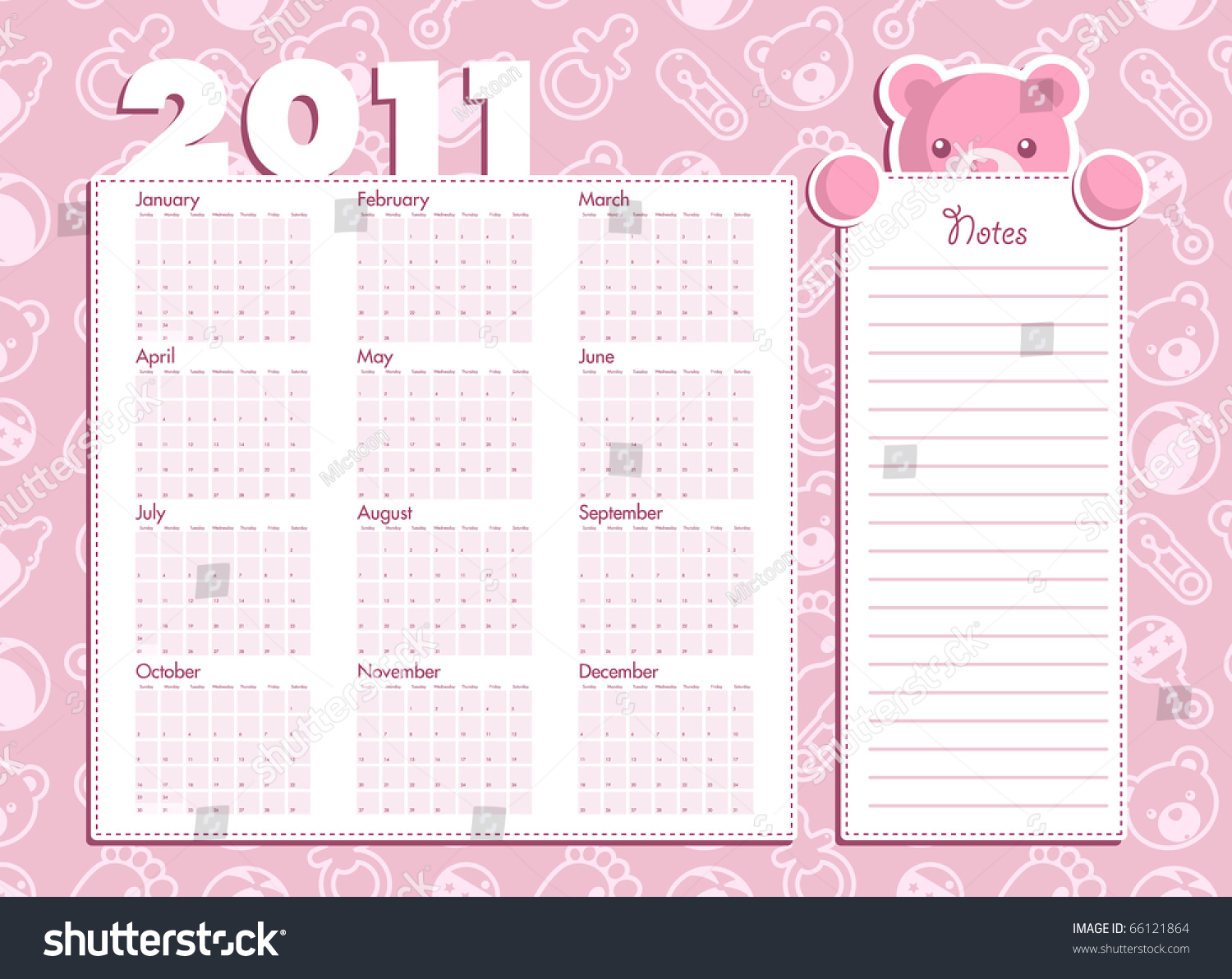 baby girl calendar 2011 stock photo 66121864 shutterstock baby girl calendar