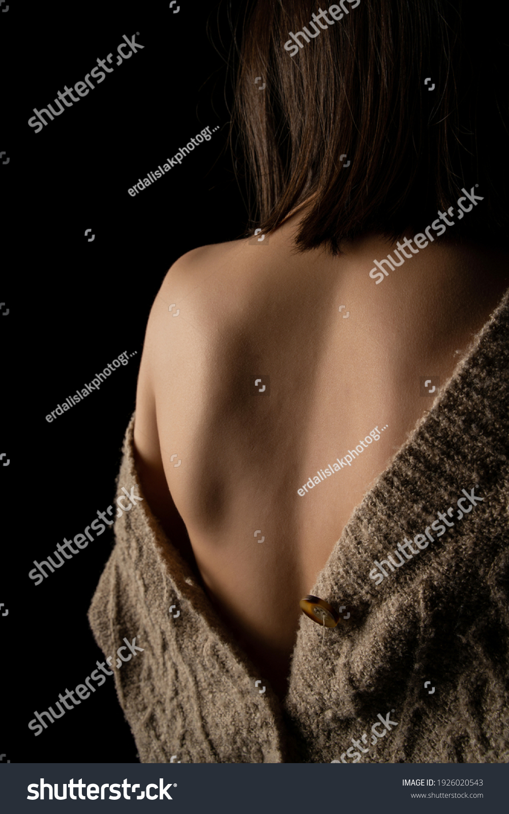 Back View Beautiful Half Naked Woman Stock Photo Edit Now 1926020543