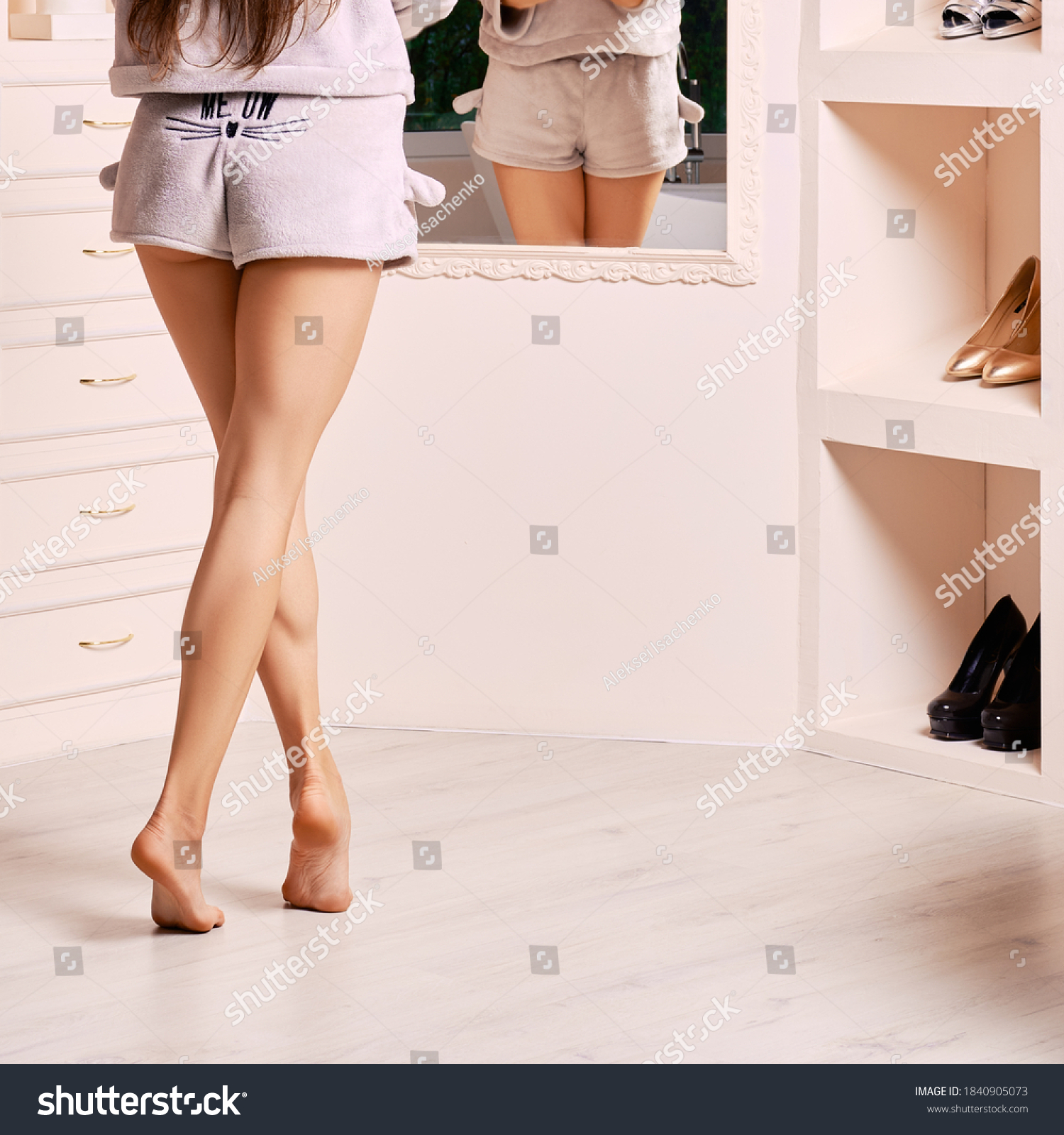 Back View Bare Female Legs Standing Stock Photo 1840905073 Shutterstock