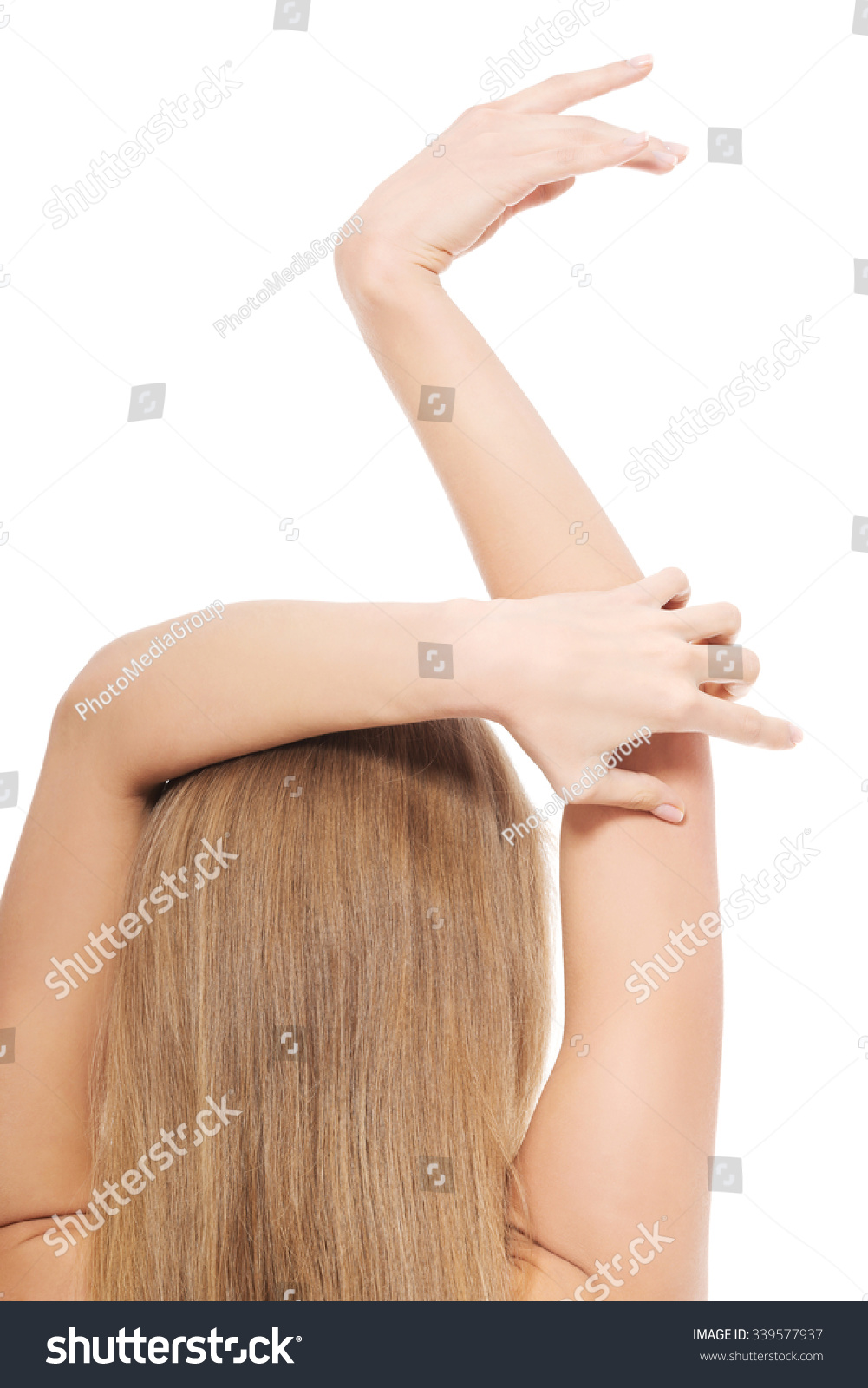 Back View Nude Woman Holding Arms库存照片339577937 Shutterstock