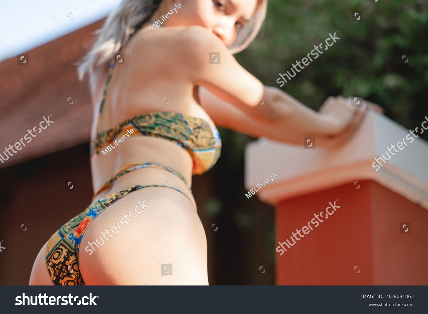 Back View Sexy Woman Bikini Standing Stock Photo Shutterstock