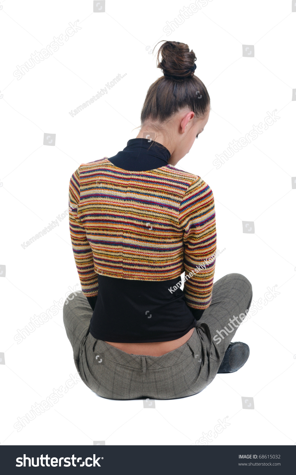 Back View Sitting Young Business Woman Stock Photo 68615032 Shutterstock