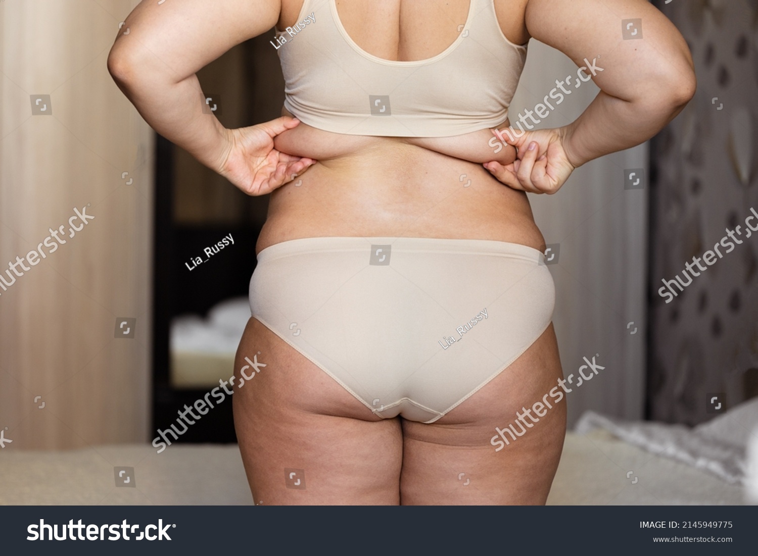 Back View Unrecognizable Fat Plump Plussize Stock Photo Shutterstock