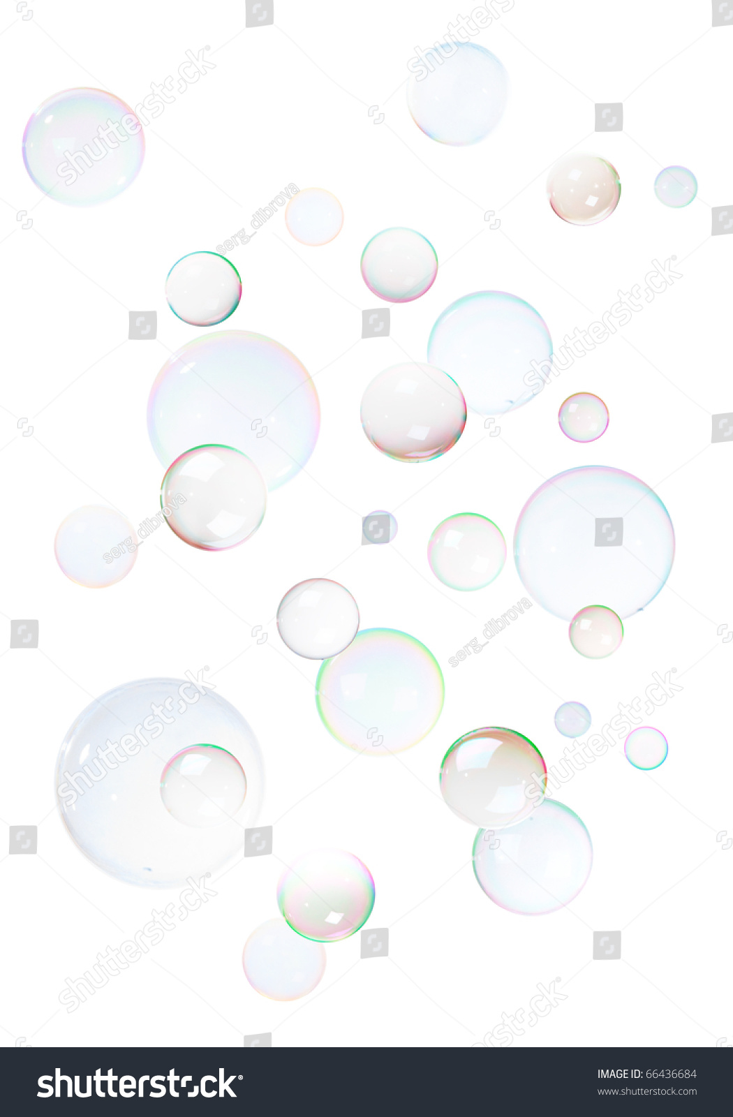 Background From Natural Soap Bubbles, Isolated On White. Stock Photo