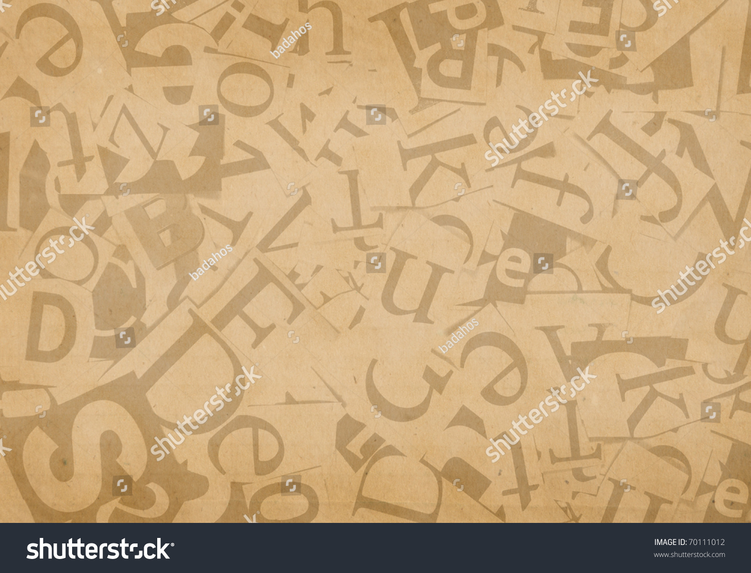 Background, Old Paper With Letters Stock Photo 70111012 : Shutterstock