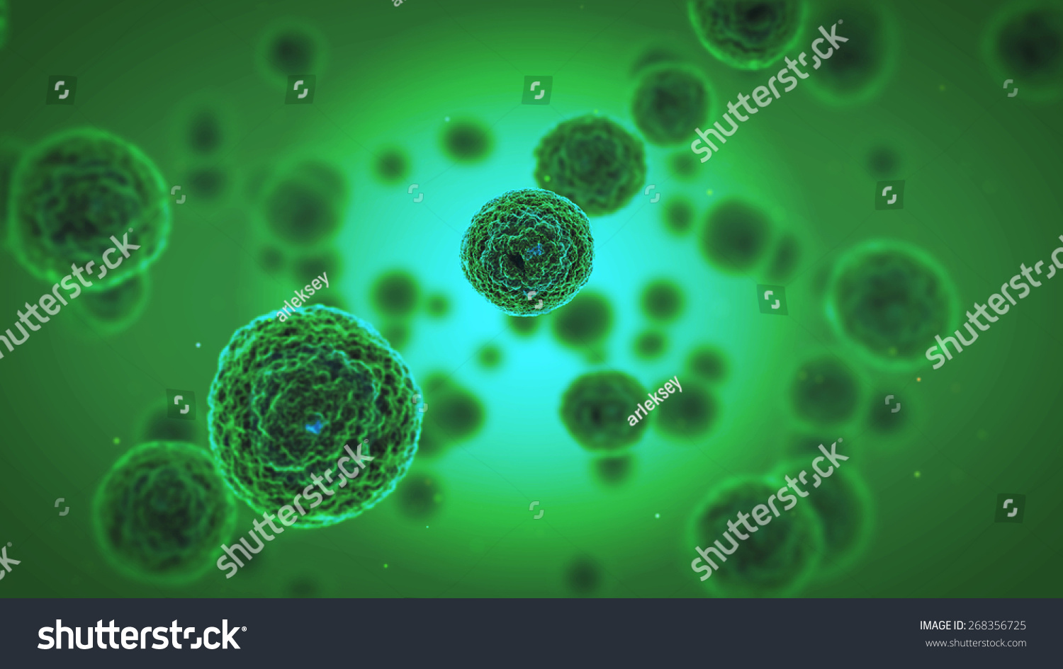 Bacteria Virus Or Germs Microorganism Cells Under Microscope. High ...