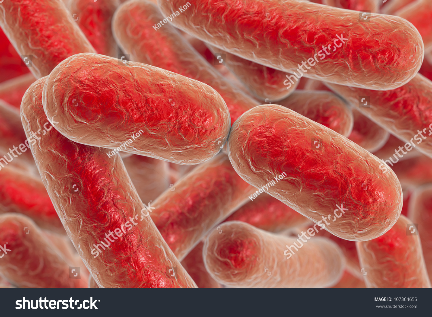 Bacterial infection Rod-shaped bacteria 3D illustration Bacterial infection Rod-shaped bacteria 3D illustration