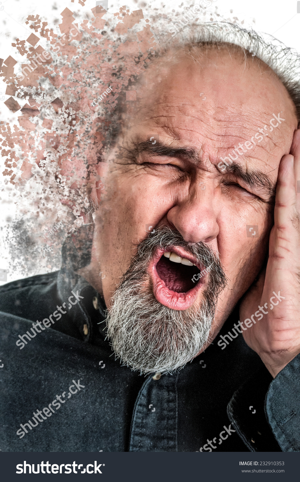 Balding Man His Sixties Holding His Stock Photo 232910353 Shutterstock