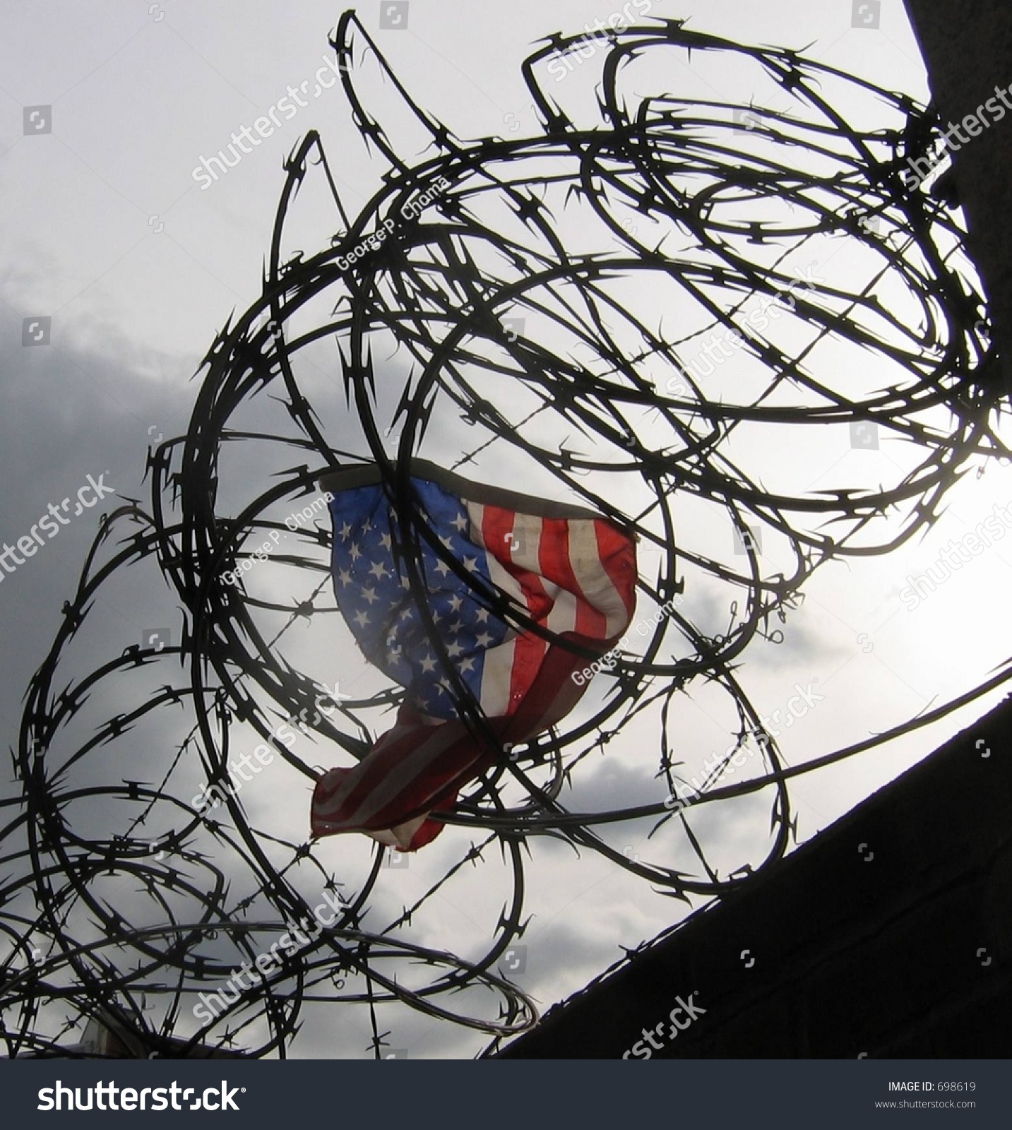 Barbed Wire Flag Stock Photo 698619 Shutterstock