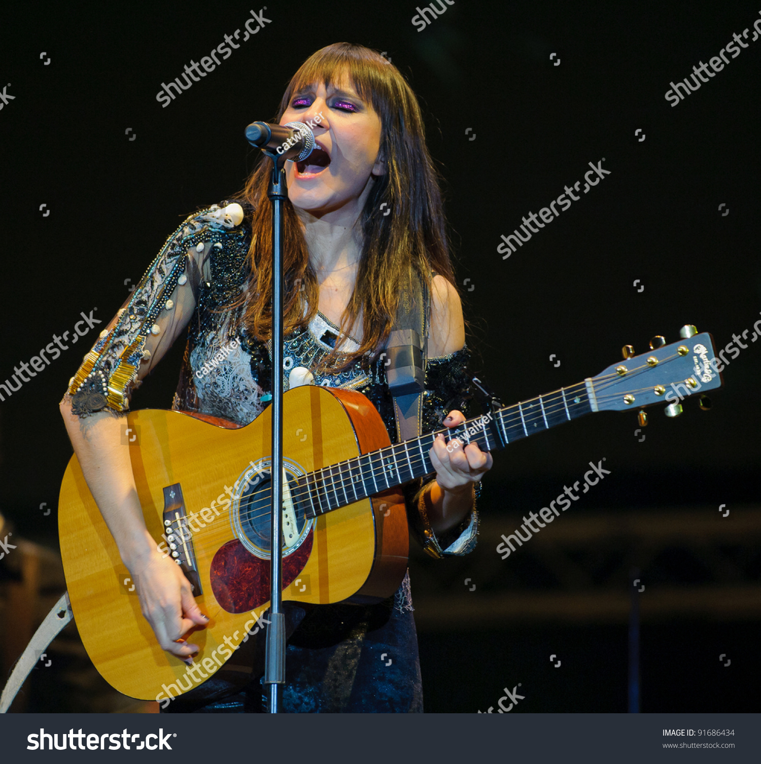 Barcelona – December 29: Eva Amaral Singer Of Amaral Band Playing At 