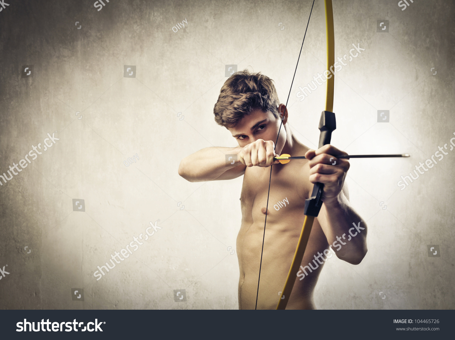 Handsome Bare Chested Young Man Stock Photo 121634140 