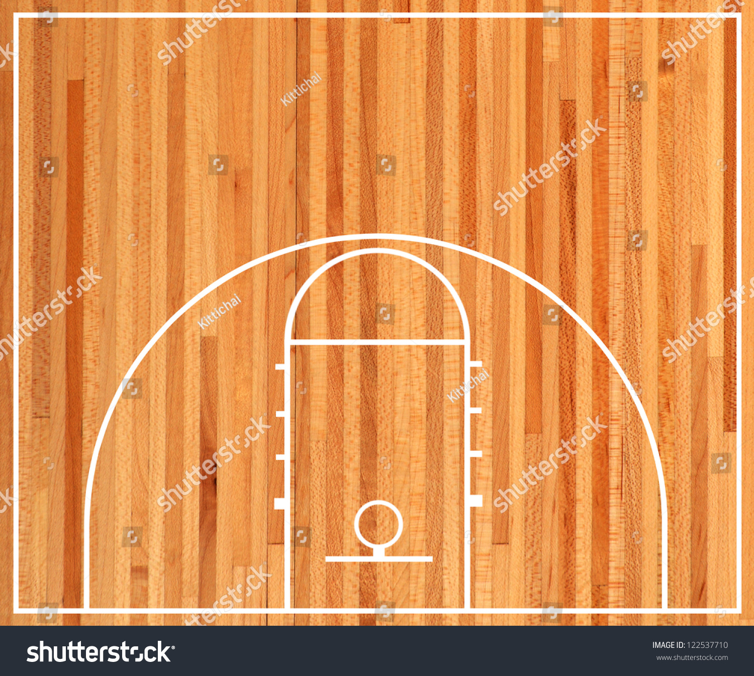 Basketball Half Court Parquet Stock Photo 122537710 Shutterstock