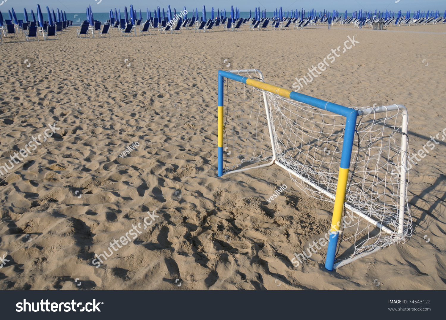 Beach Soccer Goal Along Seaside Stock Photo 74543122 Shutterstock