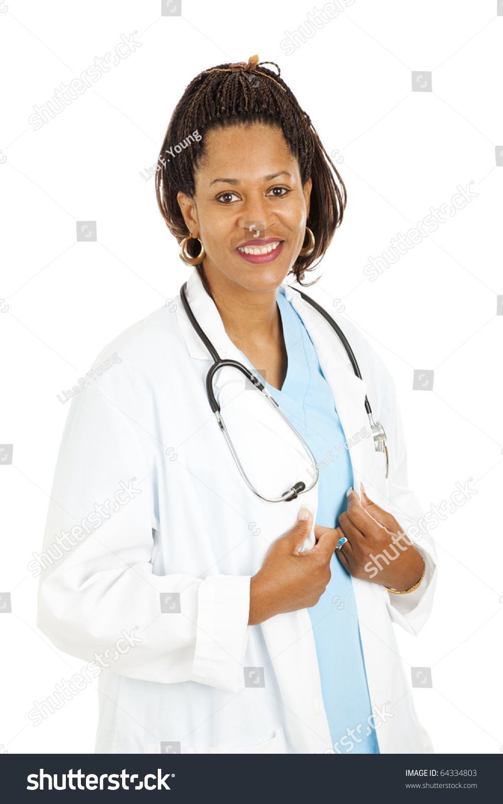 Beautiful African-American Female Doctor. Isolated On White Background ...