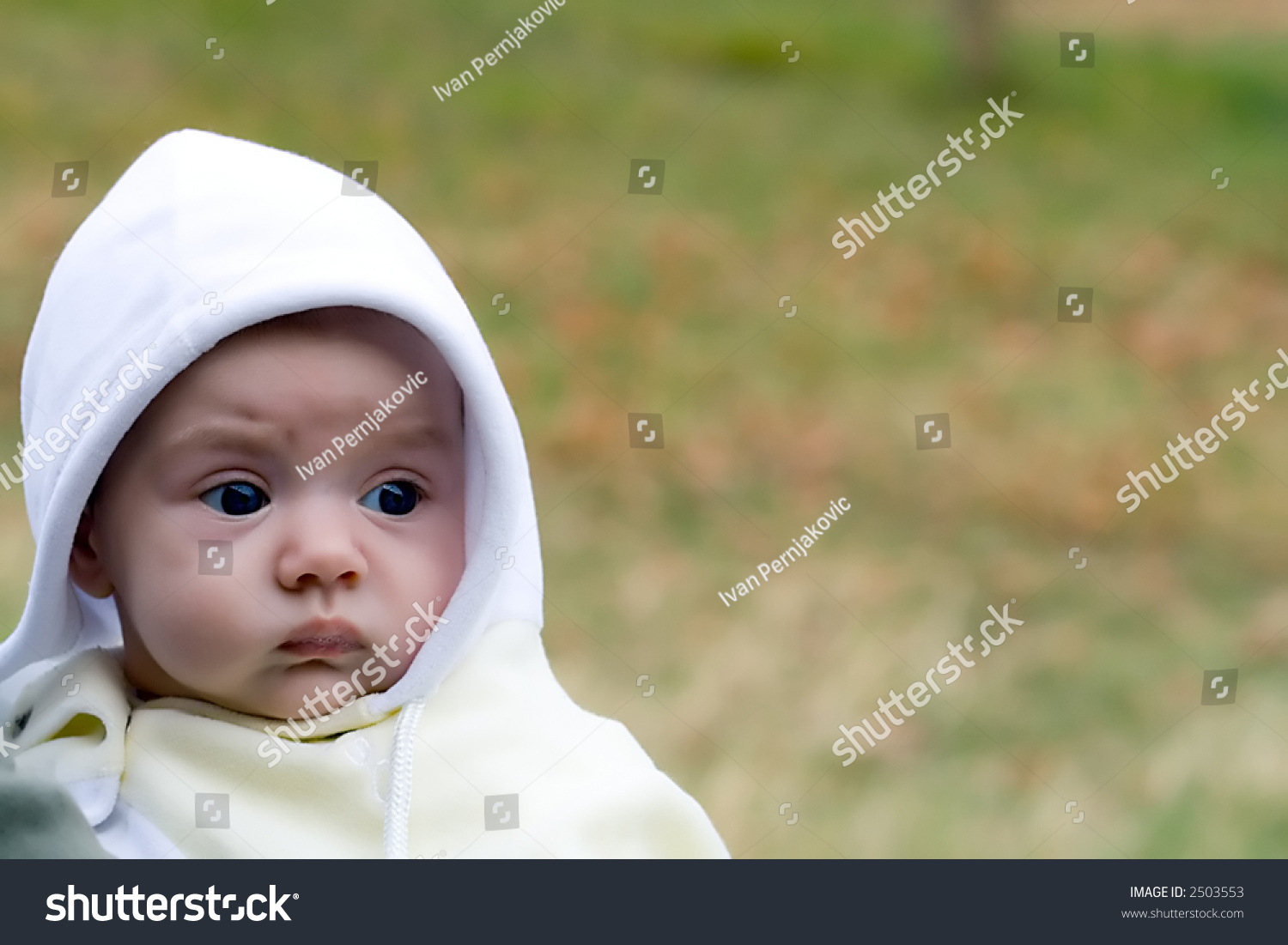 Beautiful Baby With Serious Face In Nature Stock Photo 2503553